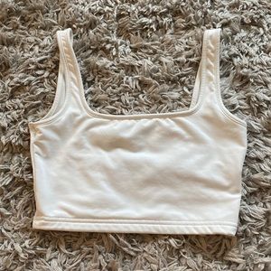 Simple White Cropped Tank
